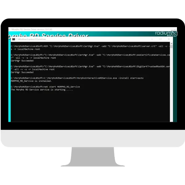 Step 2: : Morpho RD Service Driver installation going on