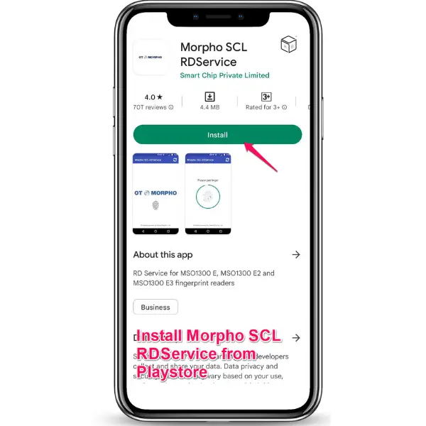 Step 1: Download Morpho SCL RdService by Idemia  from Play store on your android device