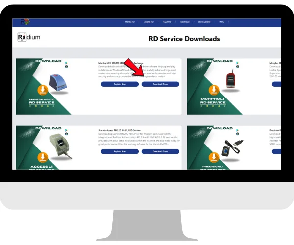 Step 1: Download the Mantra RD Service Package for Windows,then extract the folder and click on the “Mantra MFS100 Driver” to run under administrative privilege.